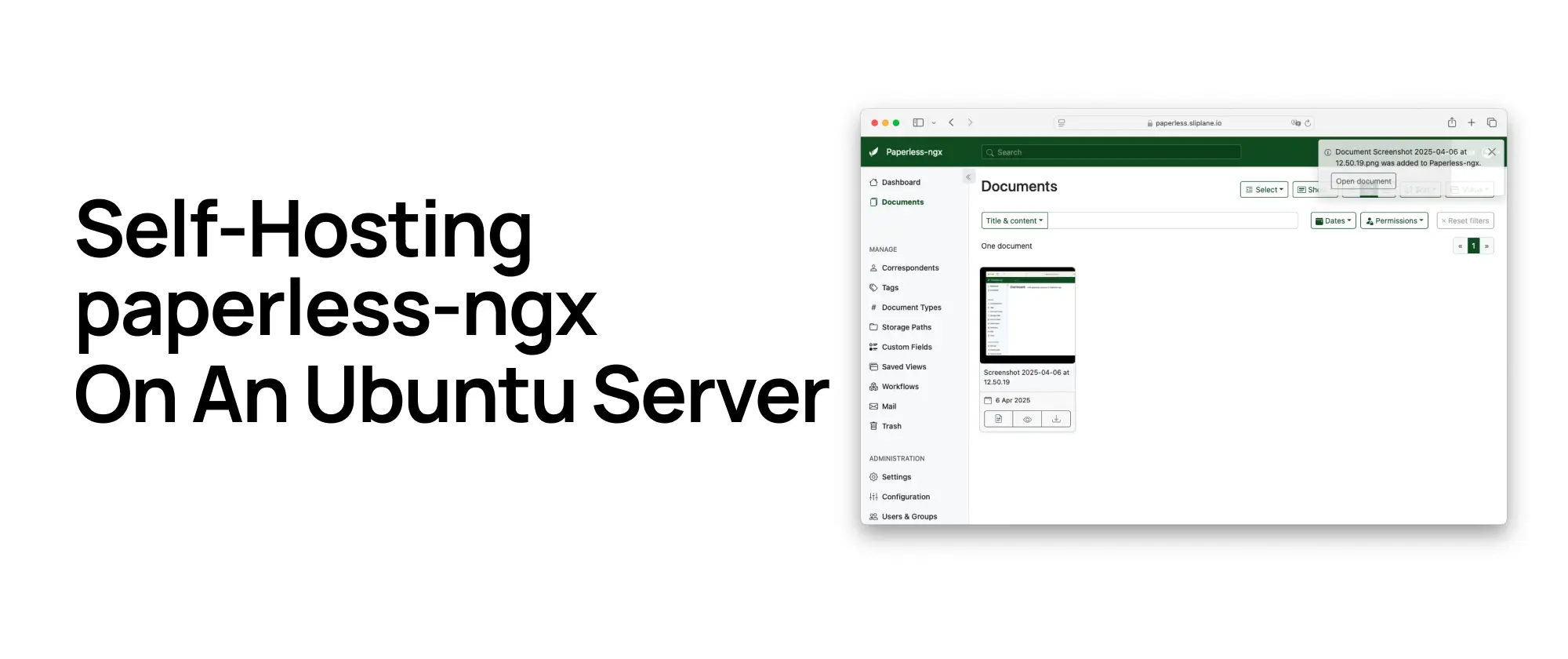 Self-Hosting von paperless-ngx mit PostgreSQL auf einem Ubuntu-Server